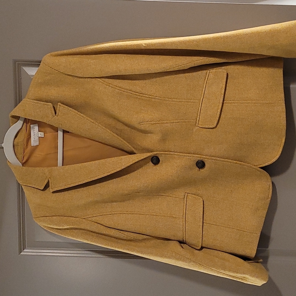 NWT TALBOTS GOLD HERRINGBONE BLAZER